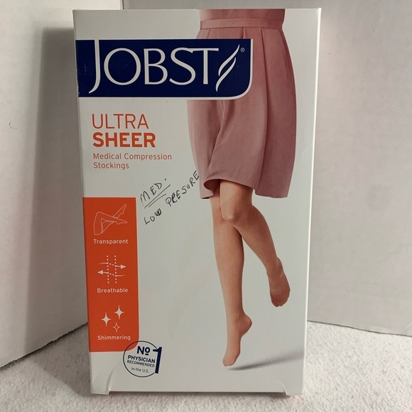 Jobst compression stockings natural new open box medium 15-20mmhg no. 119402‎ - Picture 1 of 5